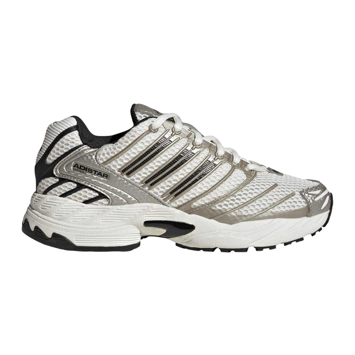 White-Black-Gold - Front - Adidas Childrens-Kids Adistar Running Trainers