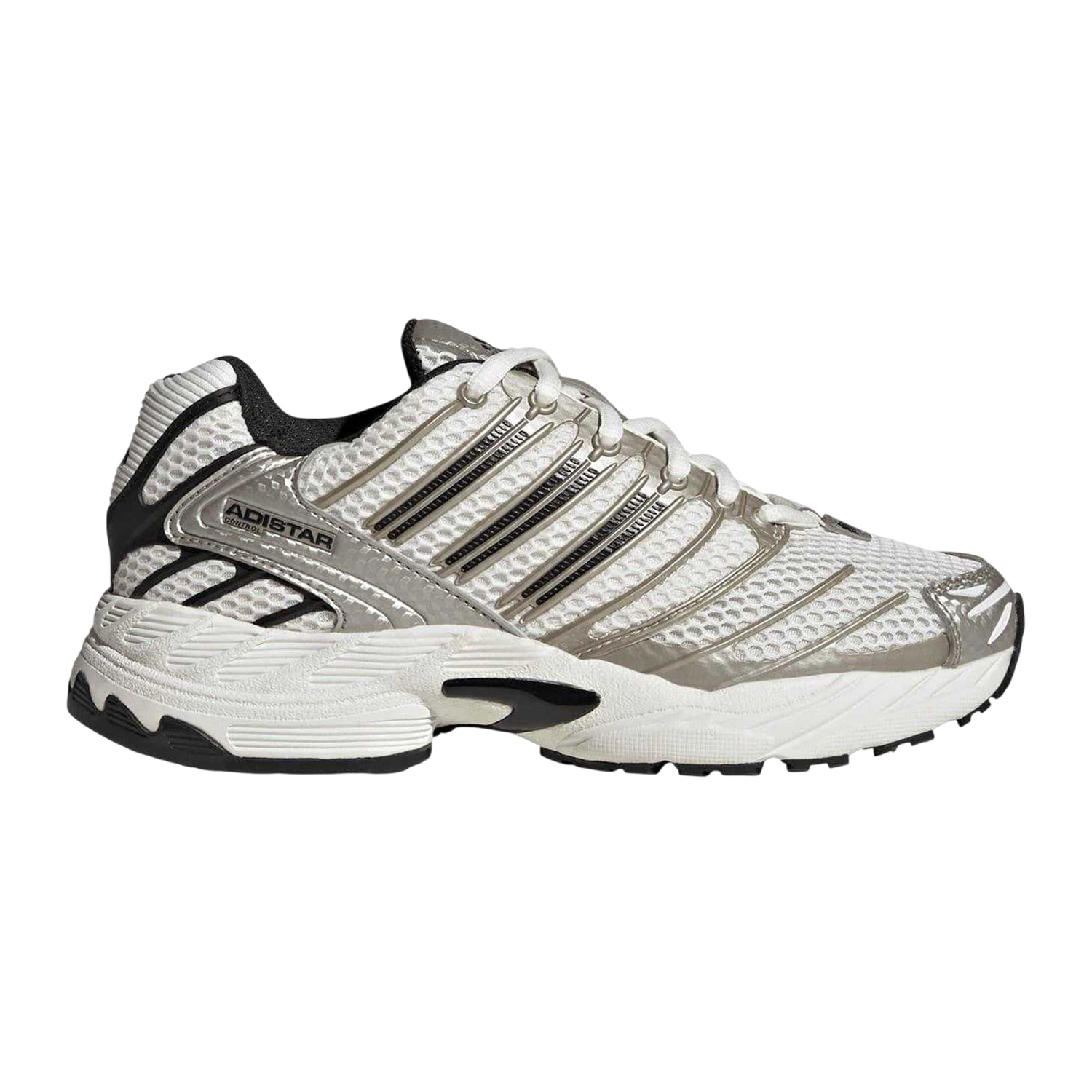 White-Black-Gold - Front - Adidas Childrens-Kids Adistar Running Trainers