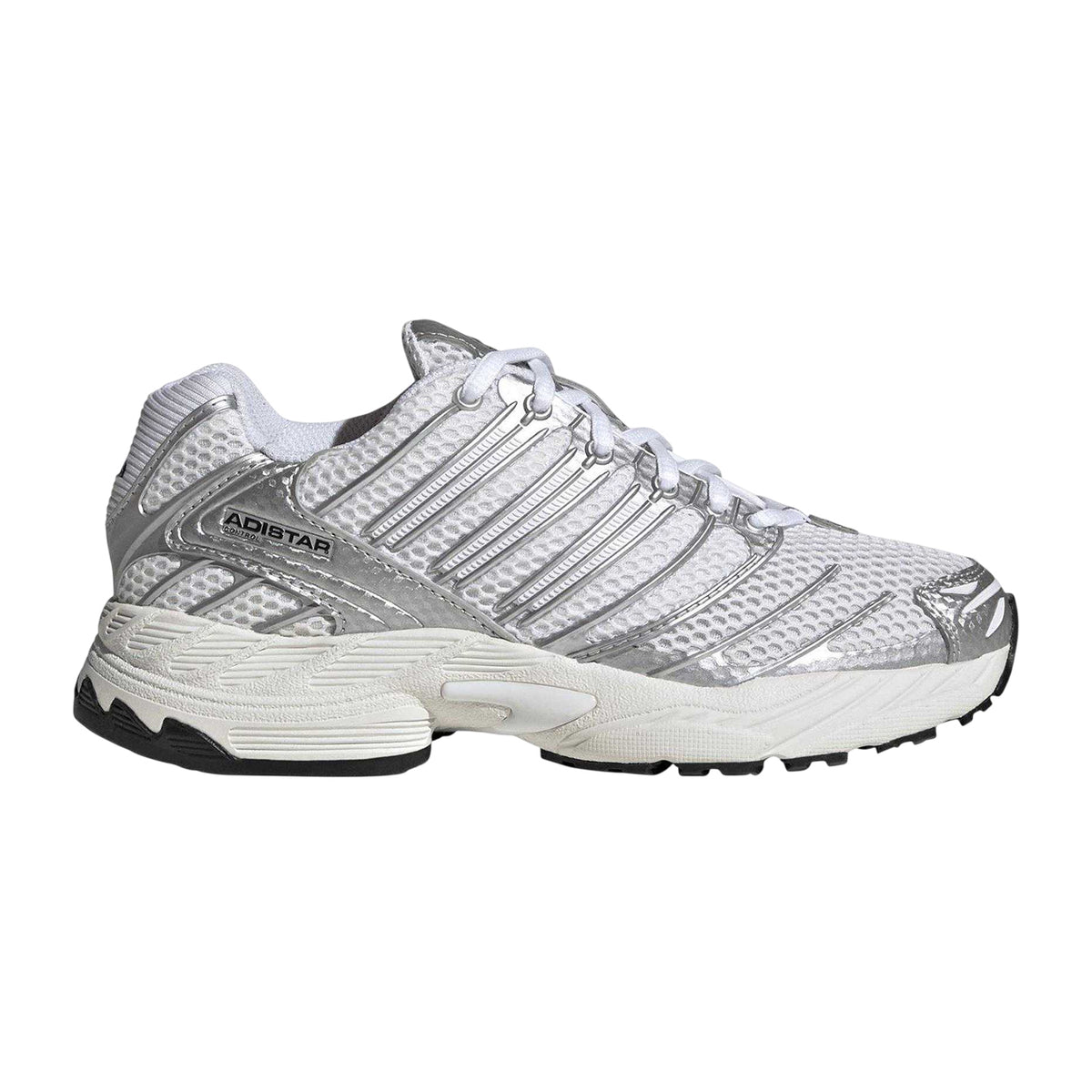 White-Silver - Front - Adidas Childrens-Kids Adistar Running Trainers