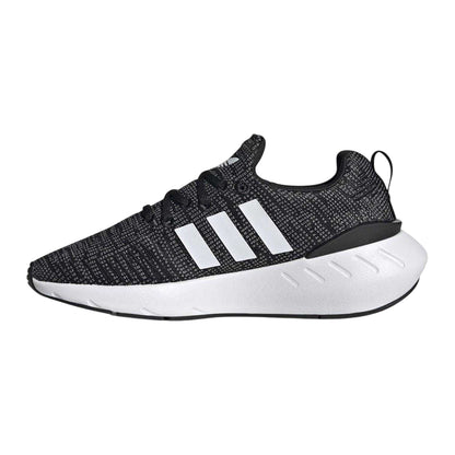 Black-White - Back - Adidas Childrens-Kids Swift Run 22 Trainers