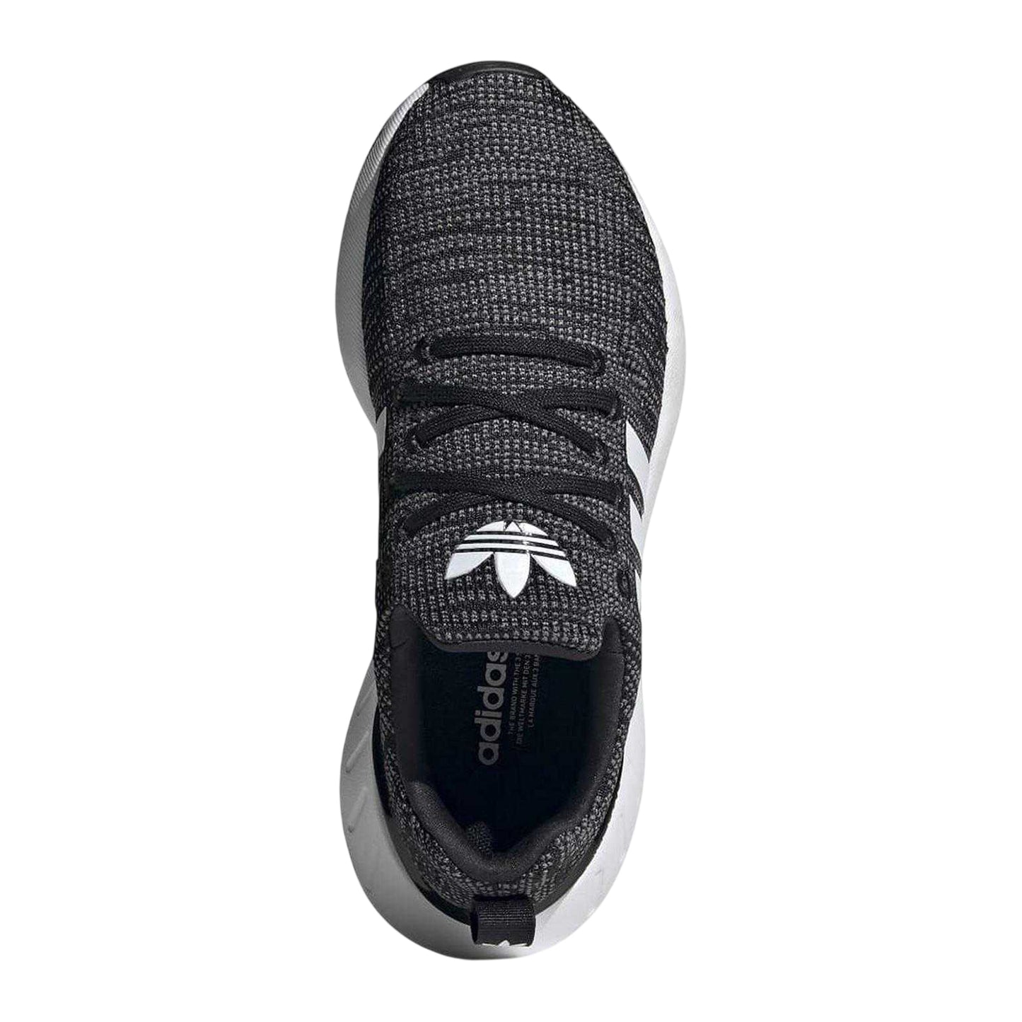 Black-White - Side - Adidas Childrens-Kids Swift Run 22 Trainers