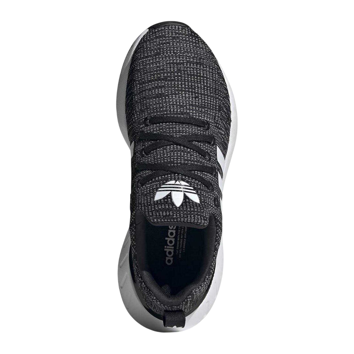 Black-White - Side - Adidas Childrens-Kids Swift Run 22 Trainers