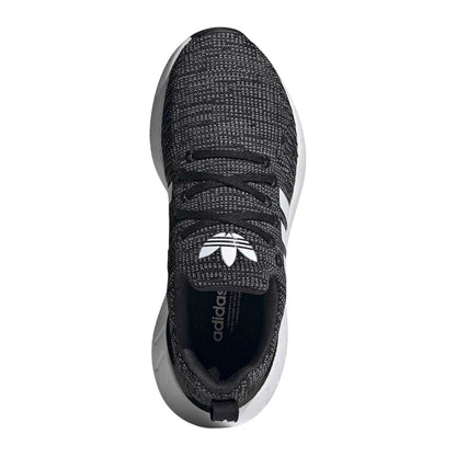Black-White - Side - Adidas Childrens-Kids Swift Run 22 Trainers