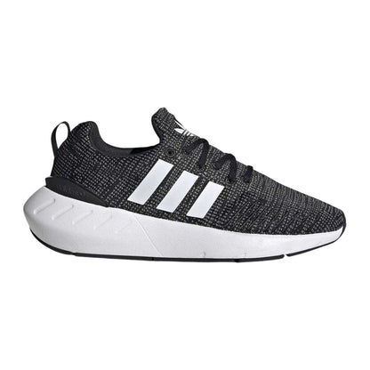 Black-White - Front - Adidas Childrens-Kids Swift Run 22 Trainers