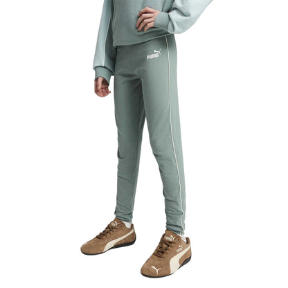 Green - Side - Puma Childrens-Kids Side Stripe Running Leggings