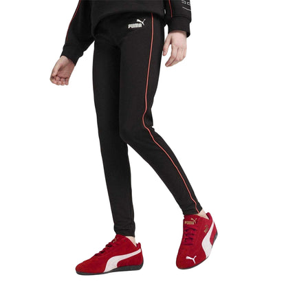 Puma Black - Side - Puma Childrens-Kids Side Stripe Running Leggings