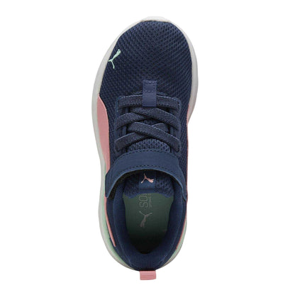 Persian Blue-Pink - Side - Puma Childrens-Kids Anzarun Lite Low Flat Trainers