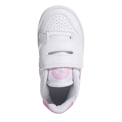 White-Bliss Pink - Lifestyle - Adidas Childrens-Kids Rapid Court 3 Stripes Low Trainers