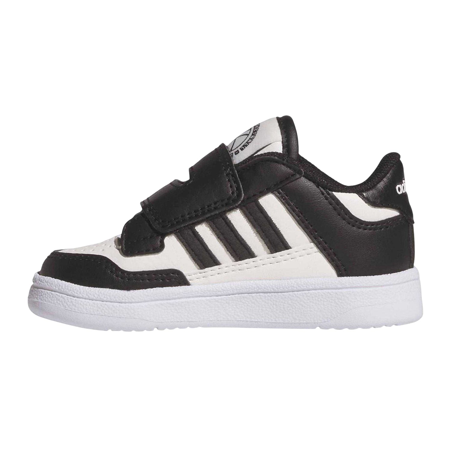Core Black-Cloud White - Side - Adidas Childrens-Kids Rapid Court 3 Stripes Low Trainers