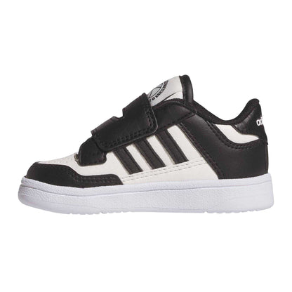 Core Black-Cloud White - Side - Adidas Childrens-Kids Rapid Court 3 Stripes Low Trainers