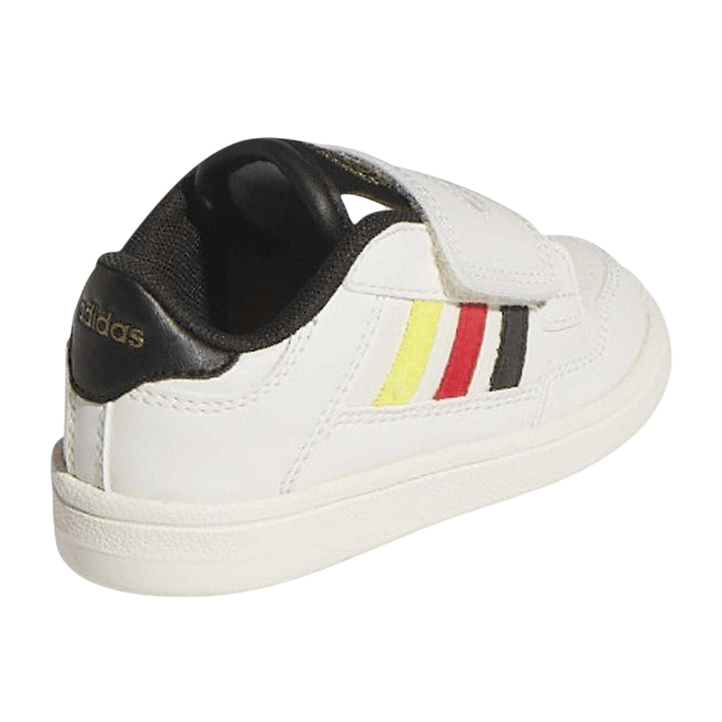 Off White-Core Black - Back - Adidas Childrens-Kids Rapid Court 3 Stripes Low Trainers