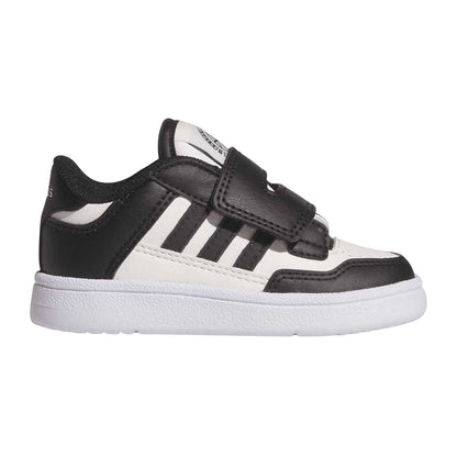 Core Black-Cloud White - Front - Adidas Childrens-Kids Rapid Court 3 Stripes Low Trainers