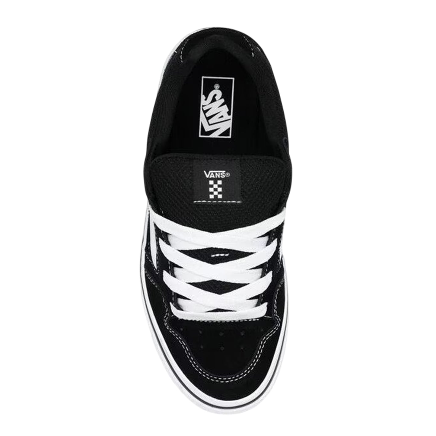 Black-White - Back - Vans Childrens-Kids Caldrone Suede Trainers