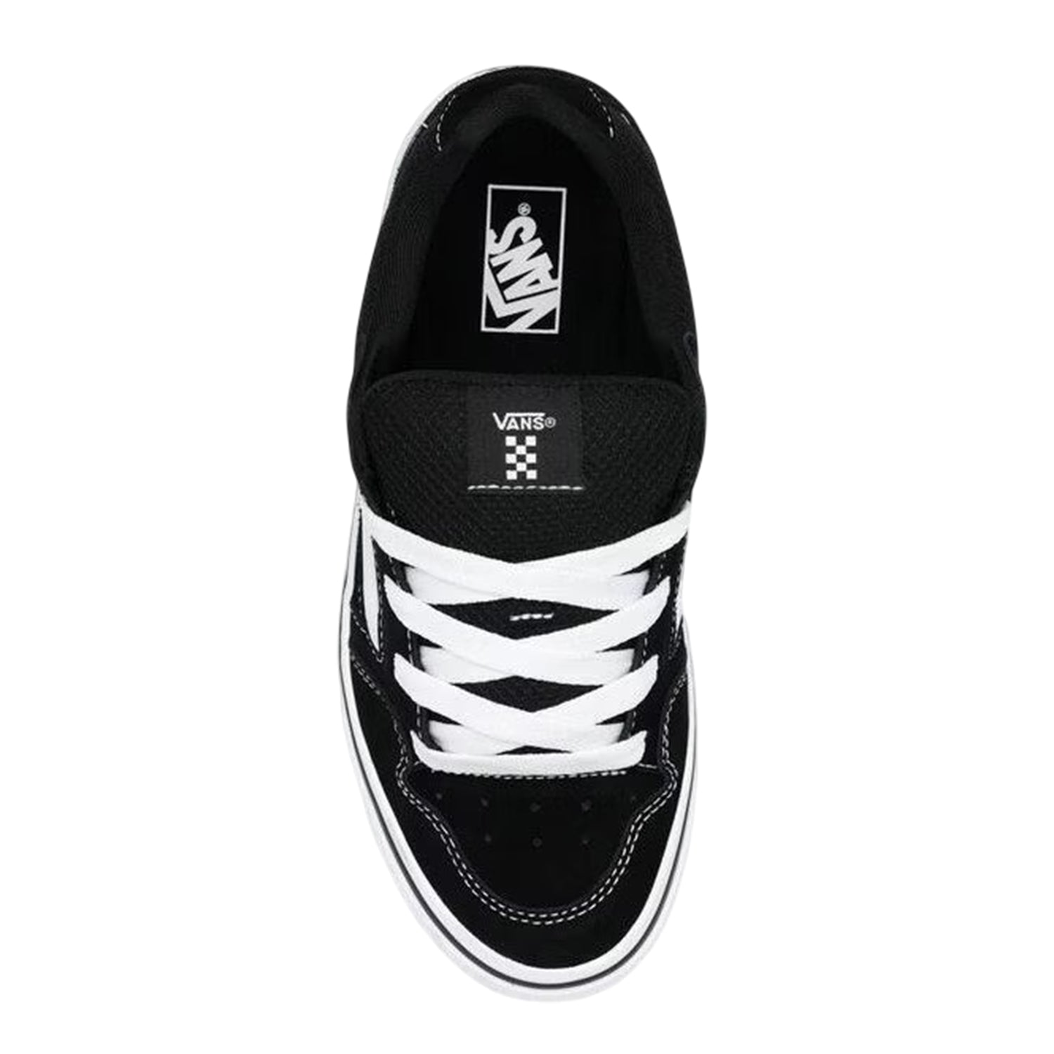 Black-White - Back - Vans Childrens-Kids Caldrone Suede Trainers