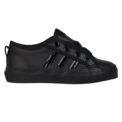 Core Black - Front - Adidas Childrens-Kids Nizza Trainers
