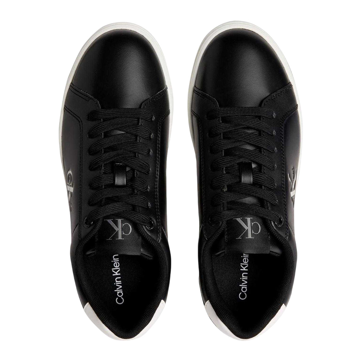 Black - Lifestyle - Calvin Klein Mens Lace Up Leather Cupsole Trainers