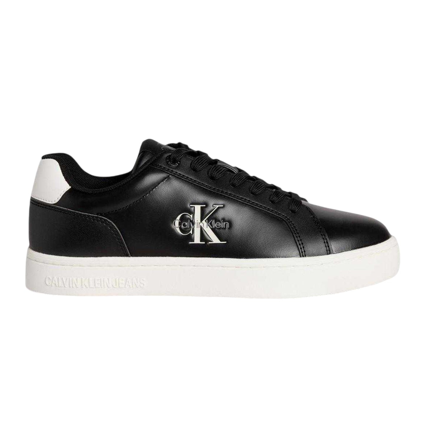 Black - Front - Calvin Klein Mens Lace Up Leather Cupsole Trainers