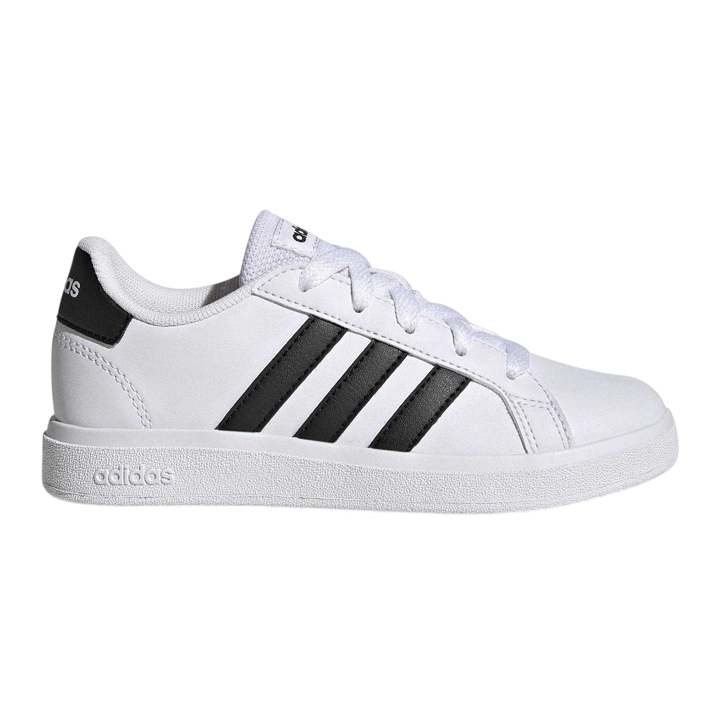 White-Black - Front - Adidas Childrens-Kids Grand Court 2.0 3 Stripes Trainers