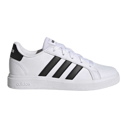 White-Black - Front - Adidas Childrens-Kids Grand Court 2.0 3 Stripes Trainers