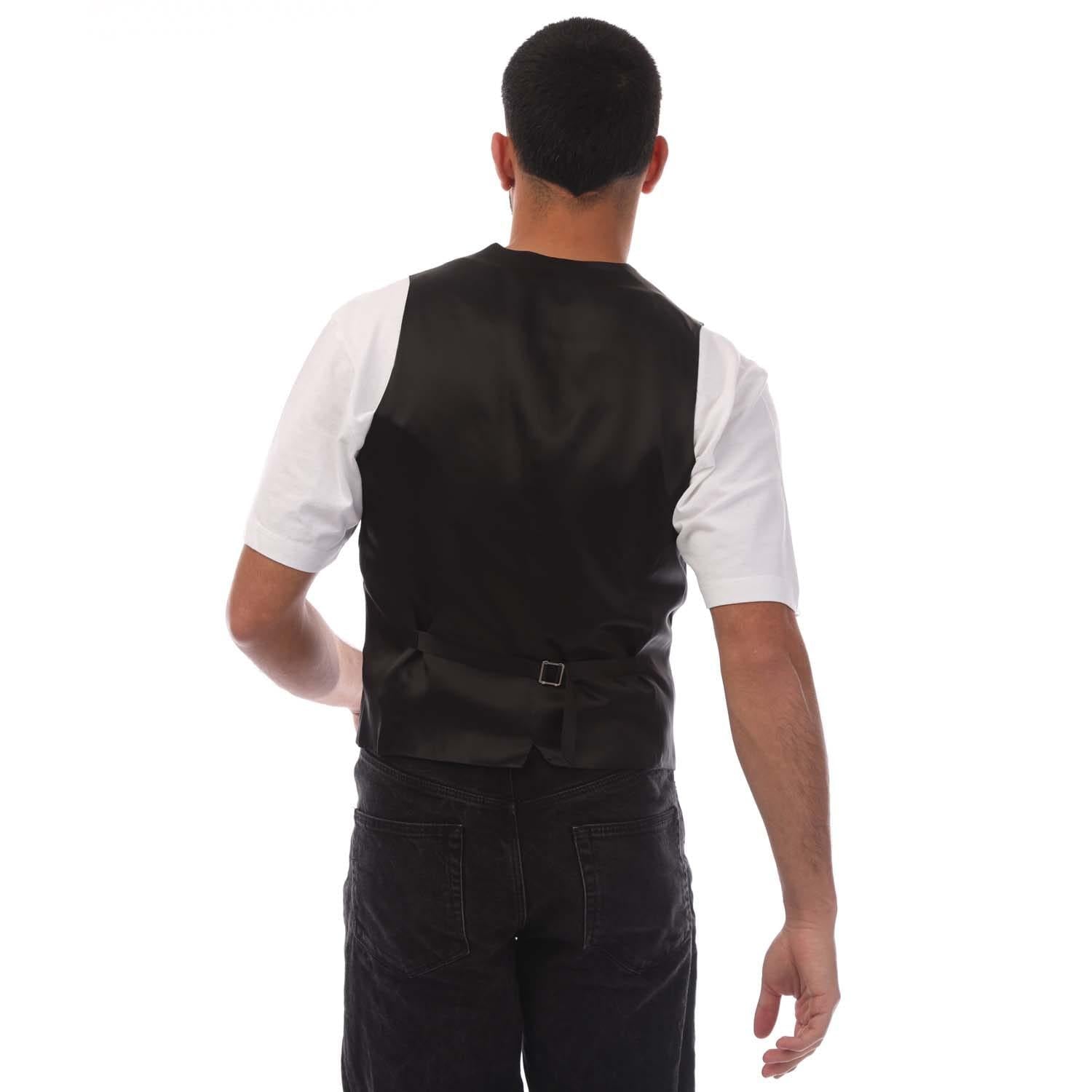 Black - Back - Boss Mens Henry3 Waistcoat