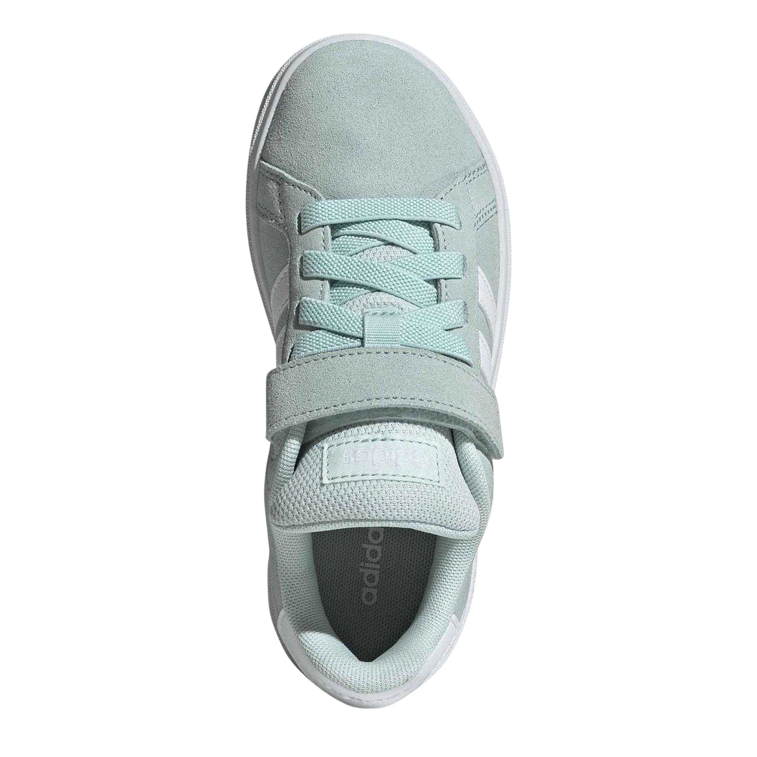Mint-White - Lifestyle - Adidas Childrens-Kids Grand Court 3 Stripes Suedette Trainers