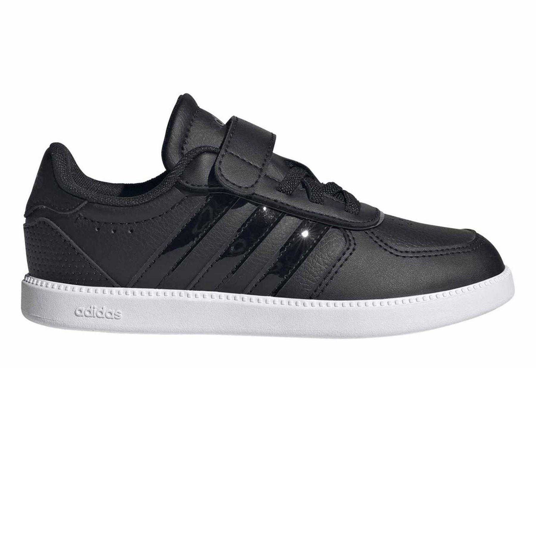 Core Black - Front - Adidas Childrens-Kids Breaknet Sleek Suede Trainers