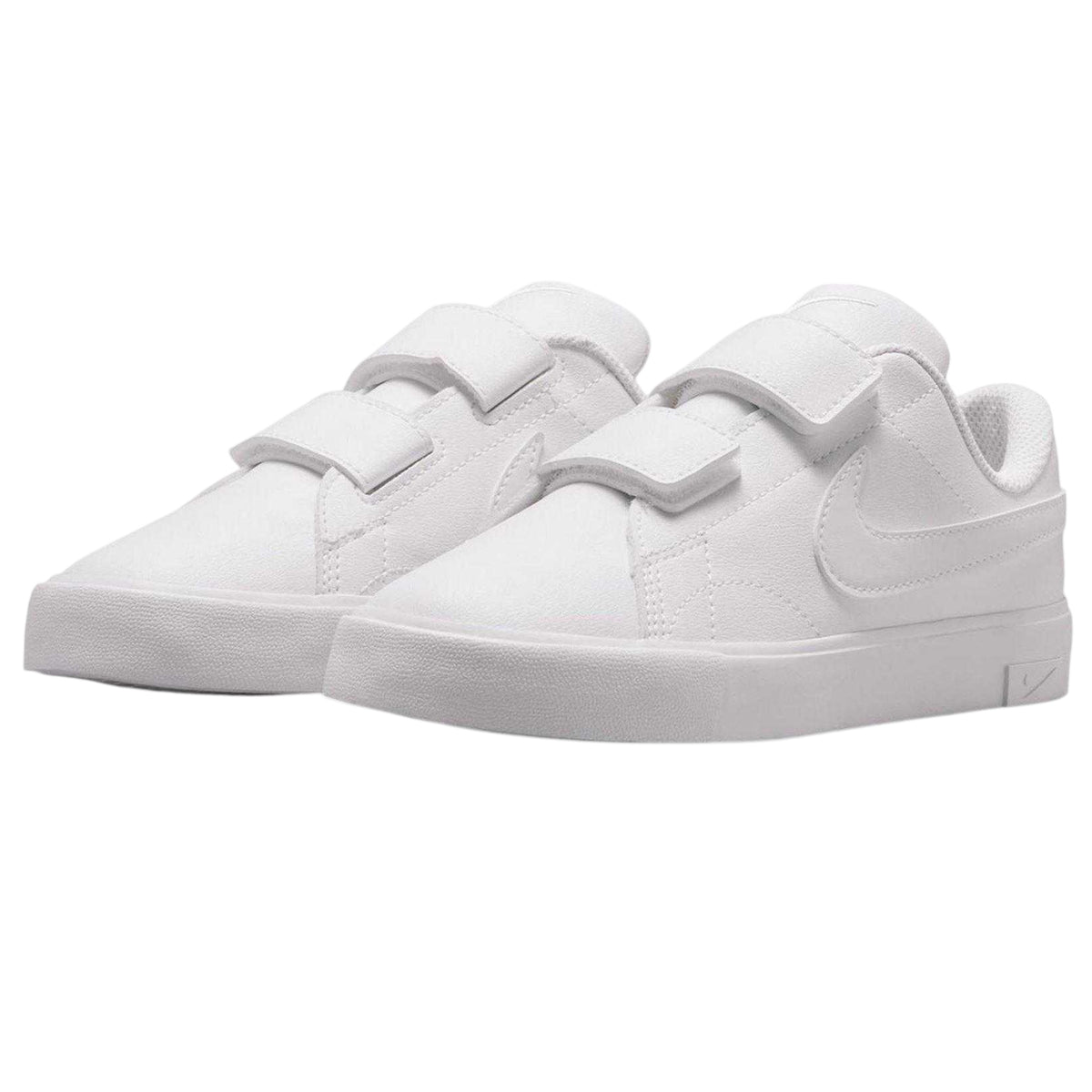 White - Pack Shot - Nike Childrens-Kids Court Legacy Low Cut Flat Trainers