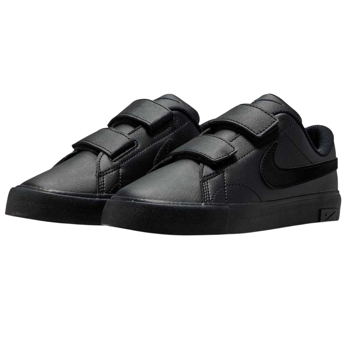Black - Pack Shot - Nike Childrens-Kids Court Legacy Low Cut Flat Trainers