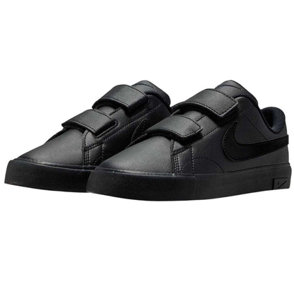 Black - Pack Shot - Nike Childrens-Kids Court Legacy Low Cut Flat Trainers
