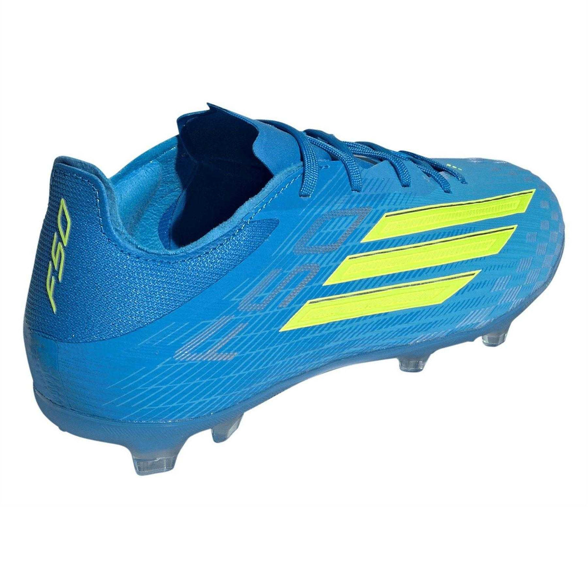 Blue-Yellow - Back - Adidas Childrens-Kids F50 Elite Firm Ground Football Boots