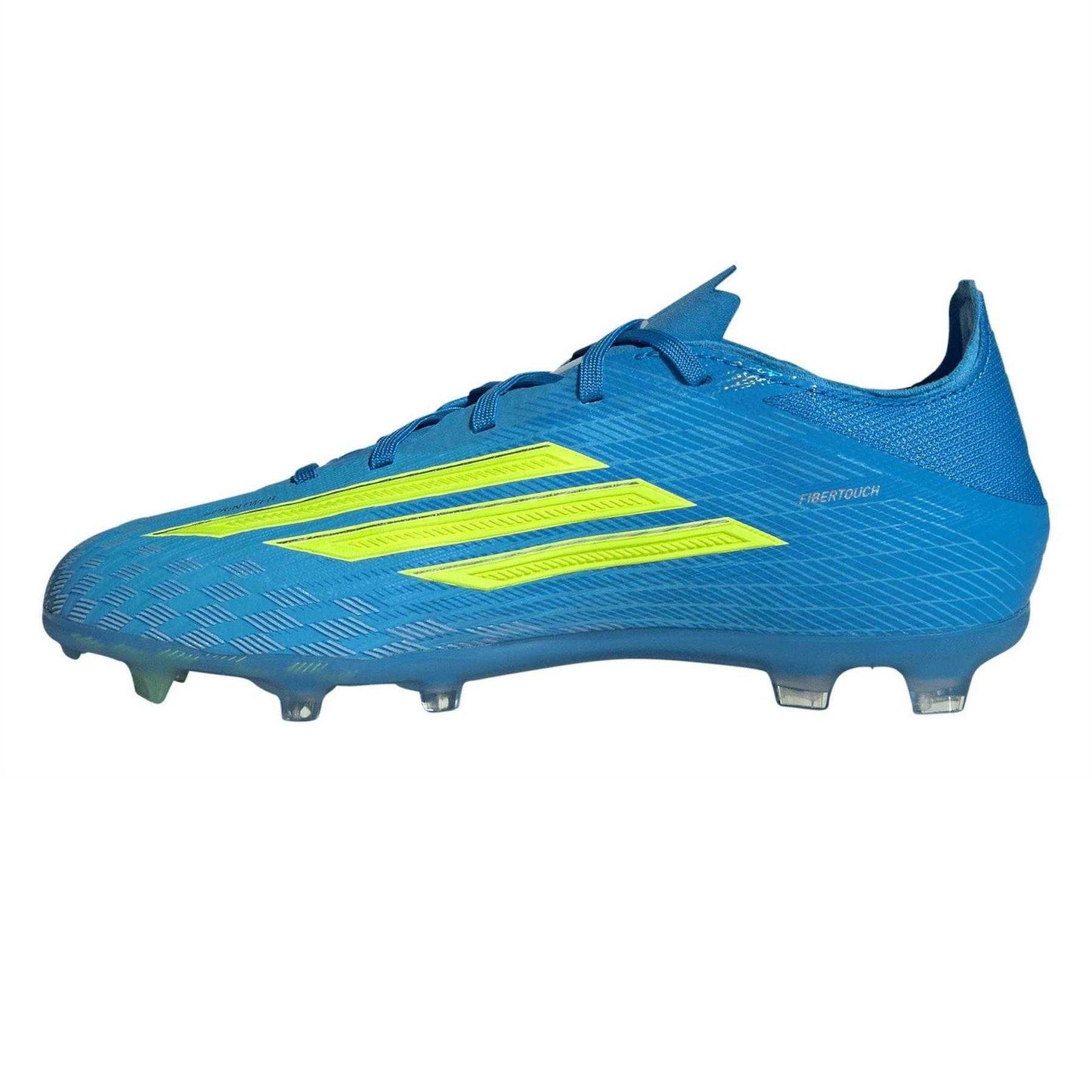 Blue-Yellow - Side - Adidas Childrens-Kids F50 Elite Firm Ground Football Boots