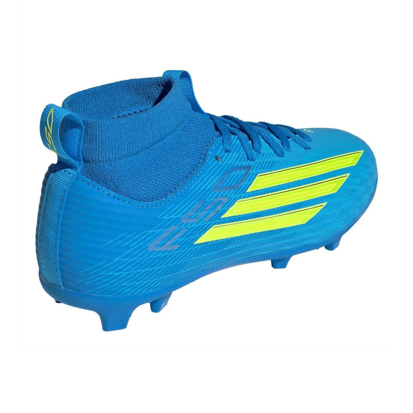 Blue-Yellow - Back - Adidas Childrens-Kids F50 League Multi Ground Football Boots