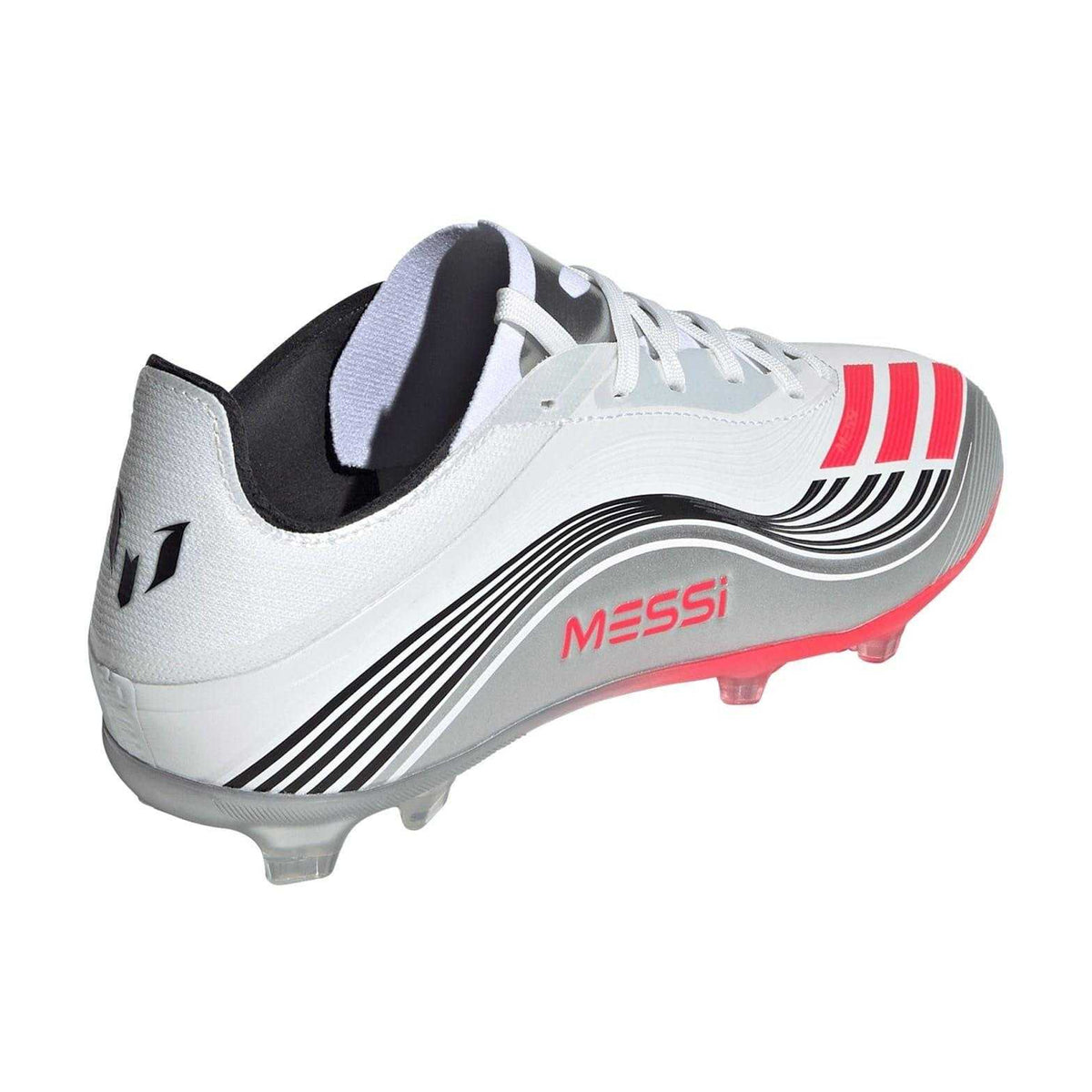White-Red - Back - Adidas Childrens-Kids F50 Elite Lionel Messi Firm Ground Football Boots