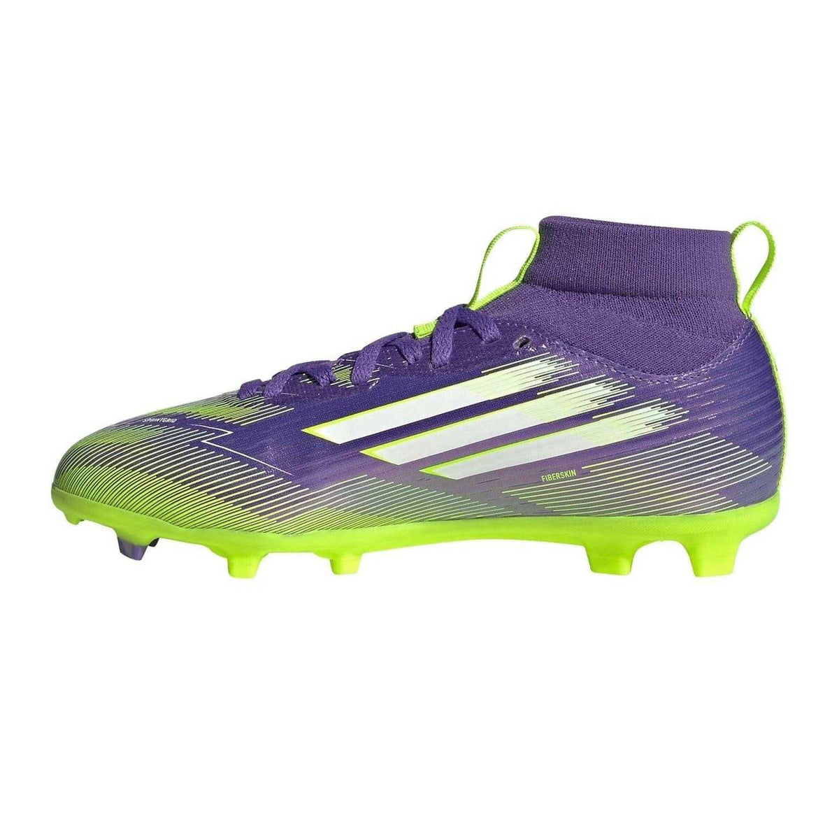 Purple-White - Side - Adidas Childrens-Kids F50 League Multi Ground Football Boots