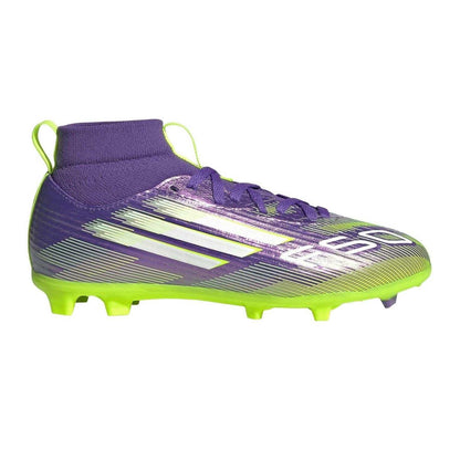 Purple-White - Front - Adidas Childrens-Kids F50 League Multi Ground Football Boots
