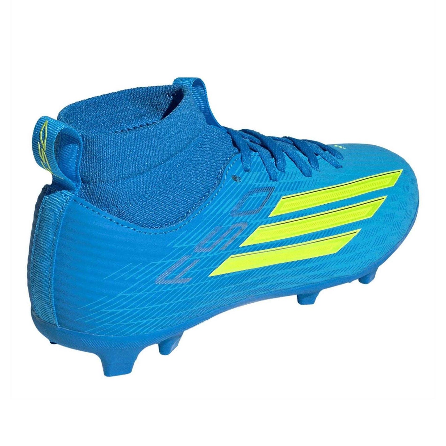 Blue-Yellow - Back - Adidas Childrens-Kids F50 League Multi Ground Football Boots