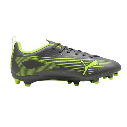 Silver-Yellow - Front - Puma Childrens-Kids Ultra 5 Play Firm Ground Football Boots