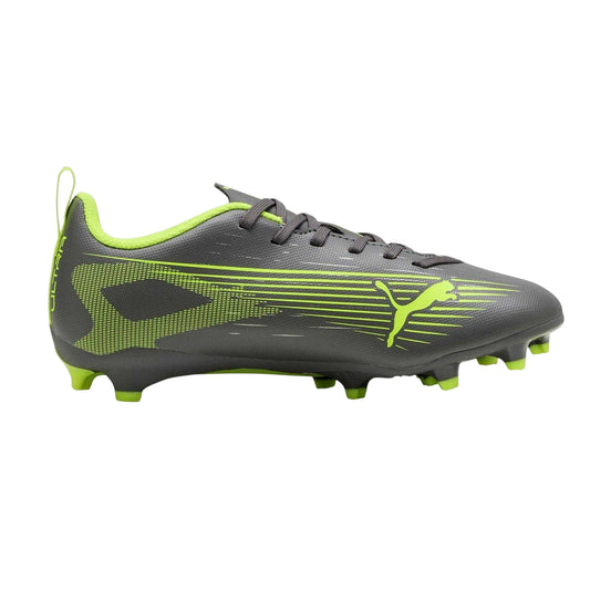 Silver-Yellow - Front - Puma Childrens-Kids Ultra 5 Play Firm Ground Football Boots