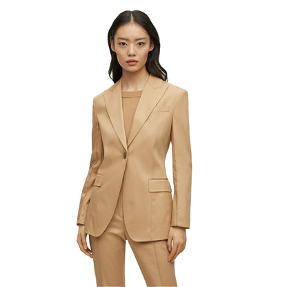 Beige - Side - Boss Womens-Ladies Jacketa1 Blazer