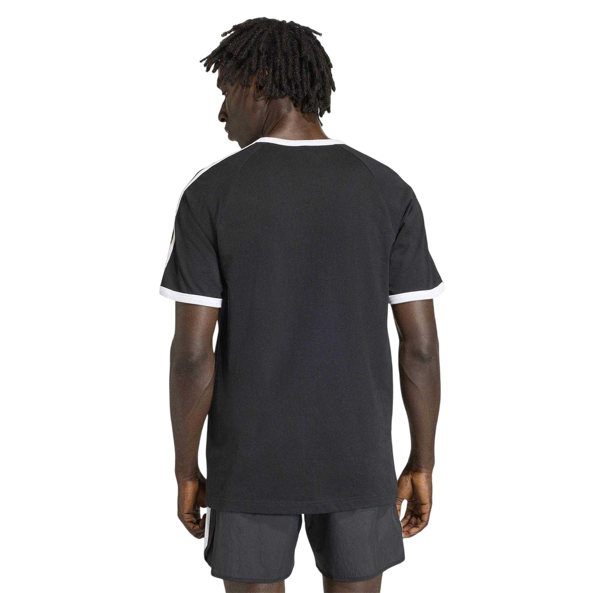 Black - Back - Adidas Mens 3 Stripes T-Shirt