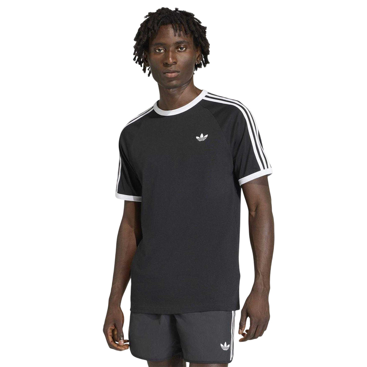 Black - Side - Adidas Mens 3 Stripes T-Shirt
