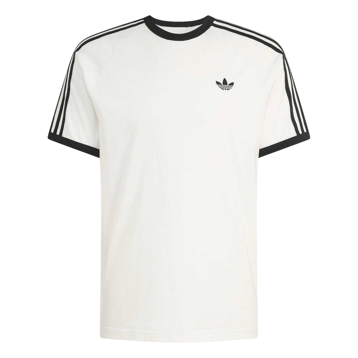 White - Front - Adidas Mens 3 Stripes T-Shirt
