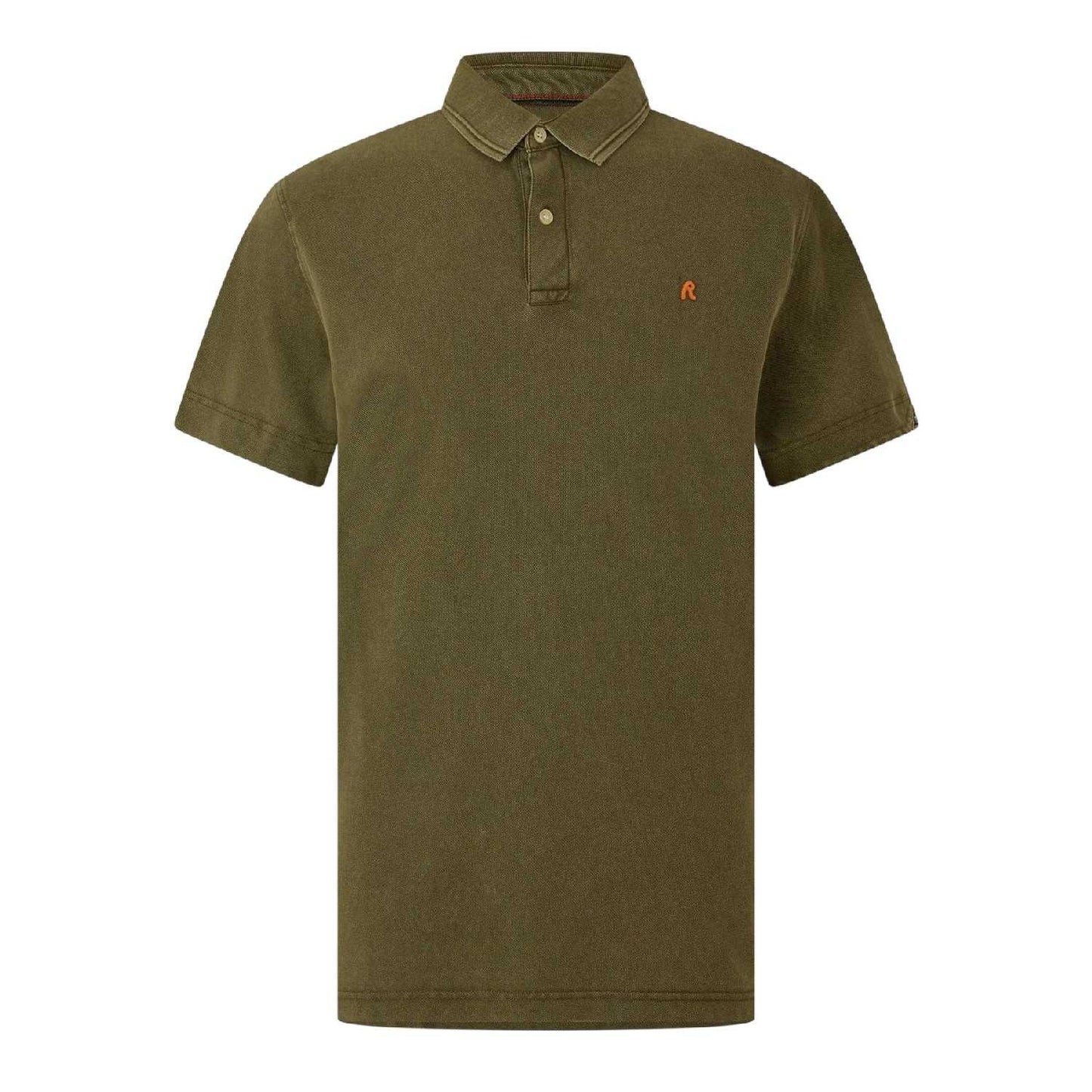 Green - Front - Replay Mens Logo Polo Shirt