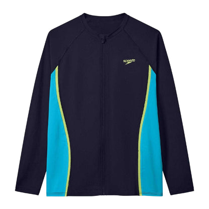 Anthracite-Teal - Front - Speedo Mens Hyperboom Splice Colour Block Long-Sleeved Rash Guard