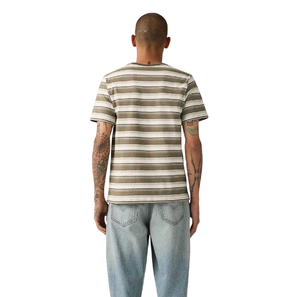 Green - Back - Levis Mens Original Contrast Striped T-Shirt