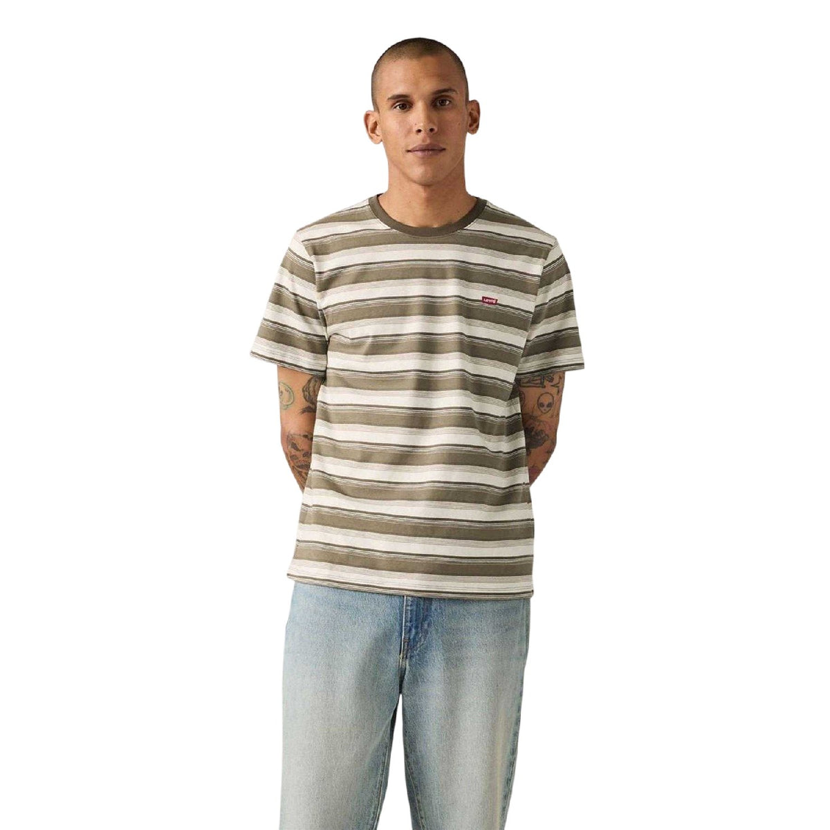 Green - Lifestyle - Levis Mens Original Contrast Striped T-Shirt