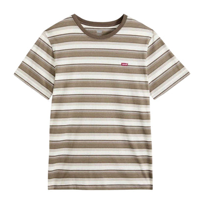 Green - Front - Levis Mens Original Contrast Striped T-Shirt