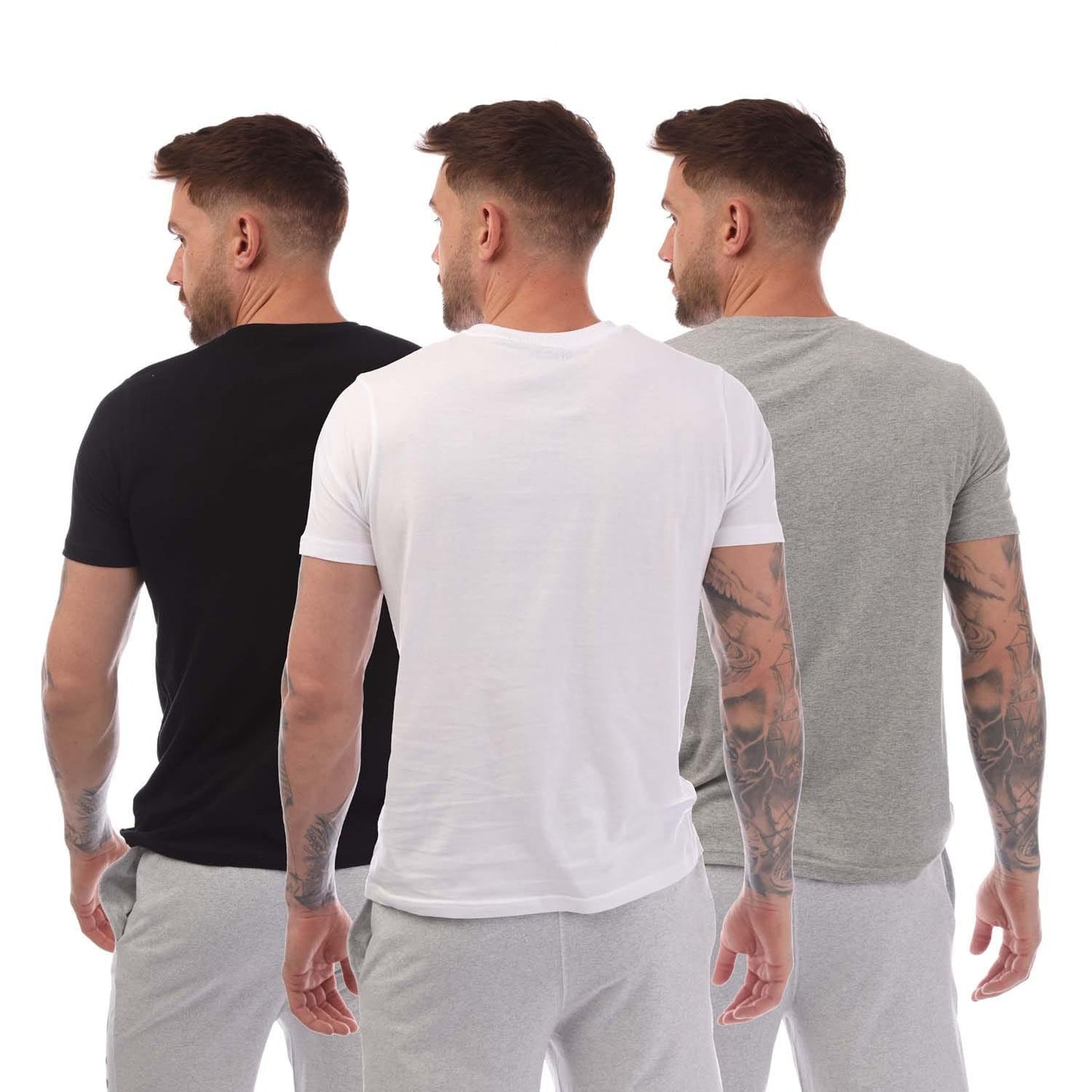 Black-Grey-White - Back - Nicce Mens Sully T-Shirt (Pack of 3)