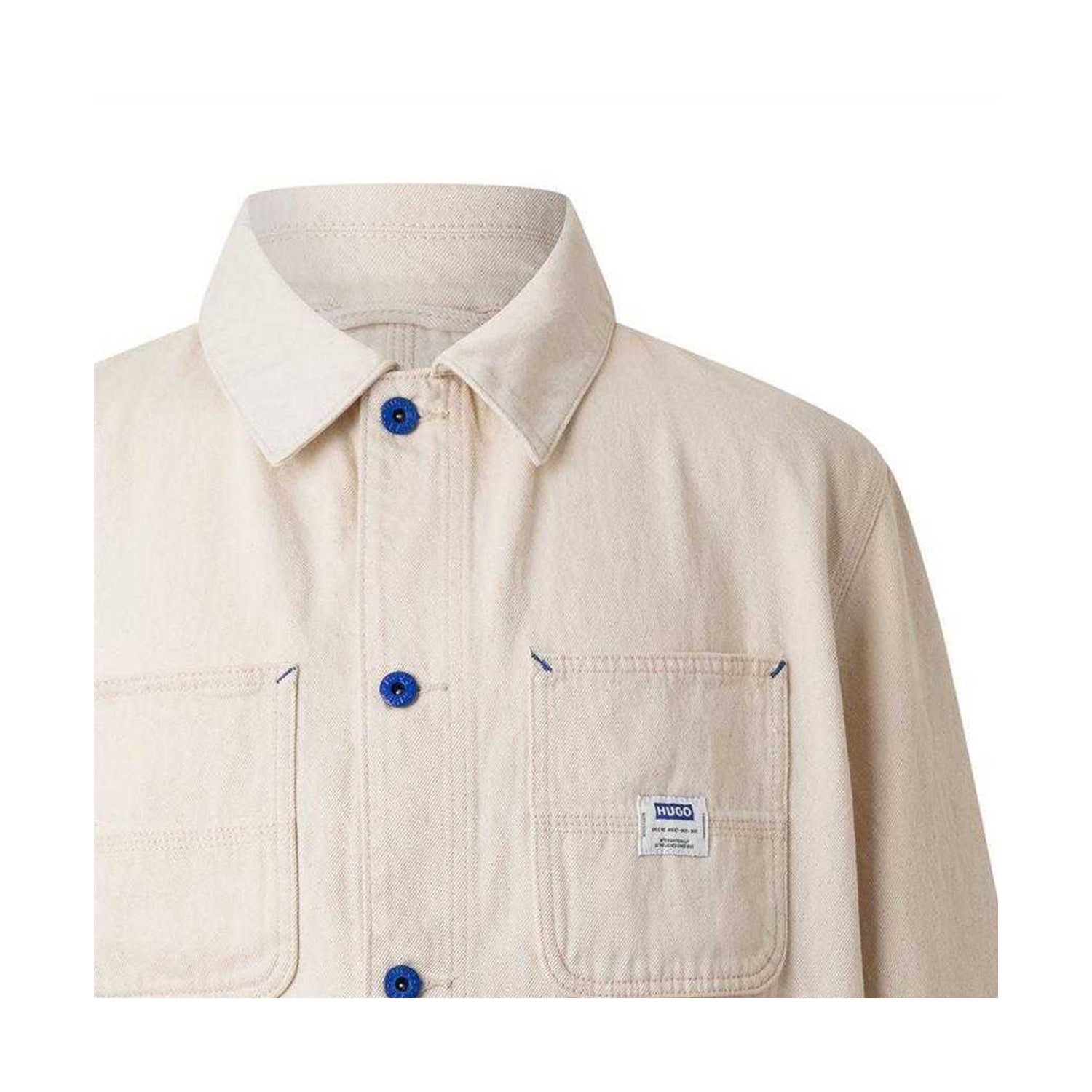 Light Beige - Back - Hugo Mens Kuden Plain Denim Jacket