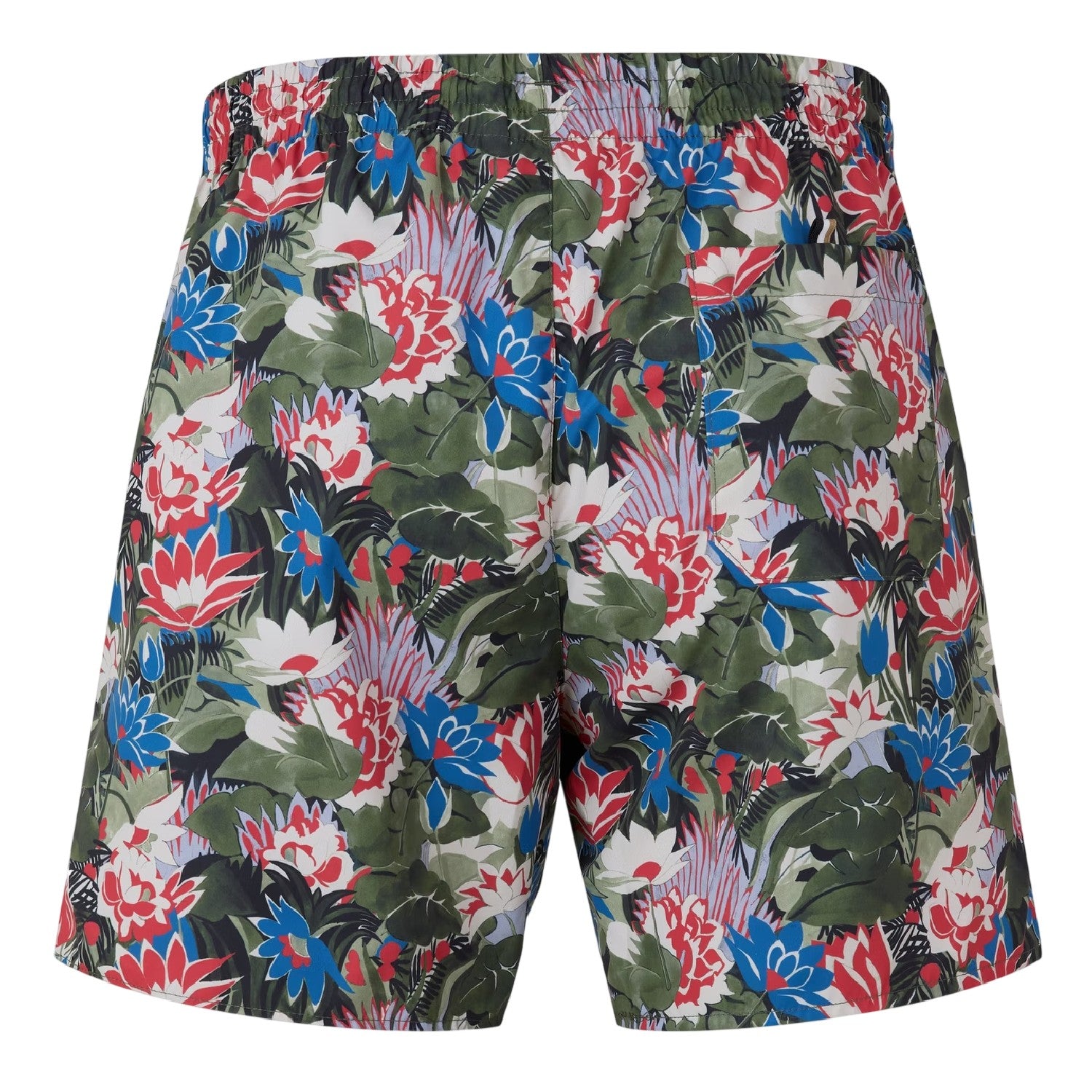 Light Green - Back - Boss Mens Piranha Tropical Floral Swim Shorts